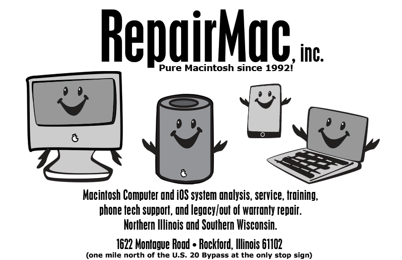 RepairMac for your Mac and iOS devices! In-house, on-site and phone tech support and training.
